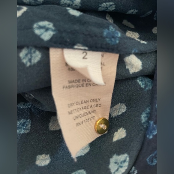 ULLA JOHNSON - Djuna midnight blue silk billowy blouse - Size 2 - Picture 5 of 5